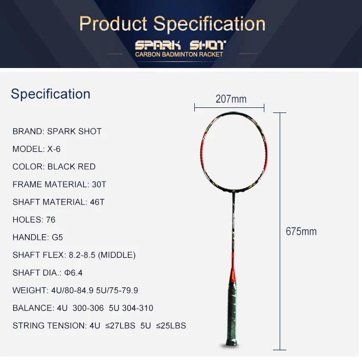 Aukšto modulio anglies badmintono raketė su 6,4 mm velenu: galia ir tikslumas kiekviename sūpynėje